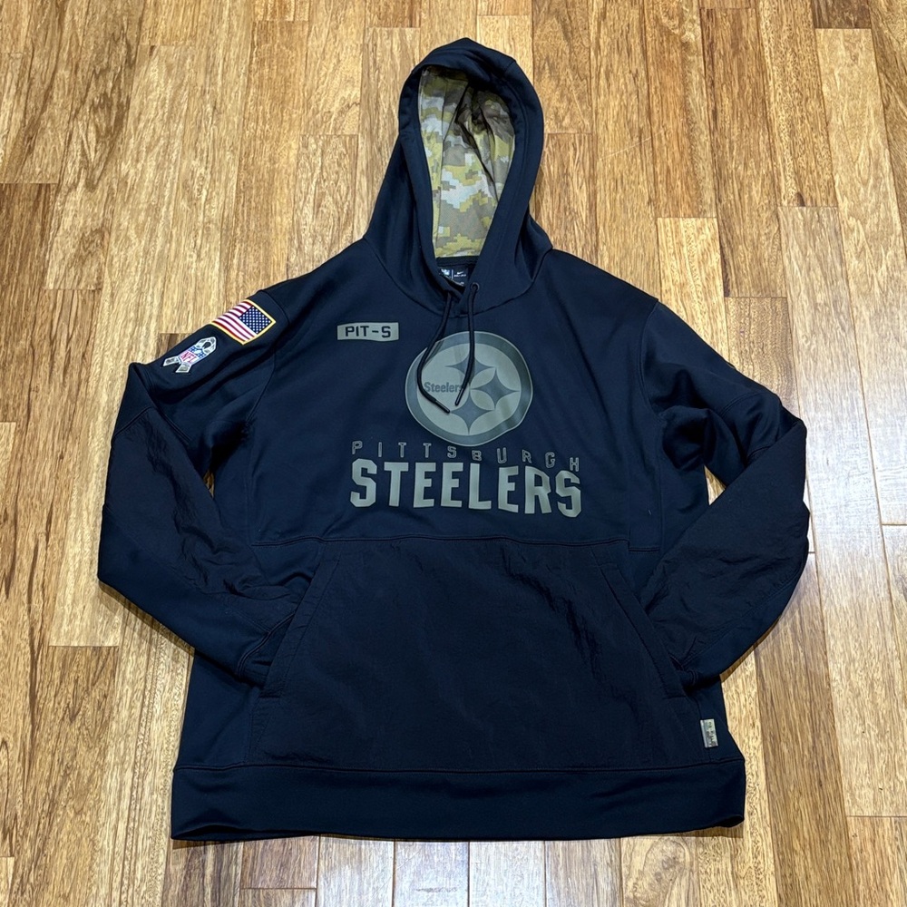 Pittsburgh Steelers Black Hooded Pullover Sweatshirt